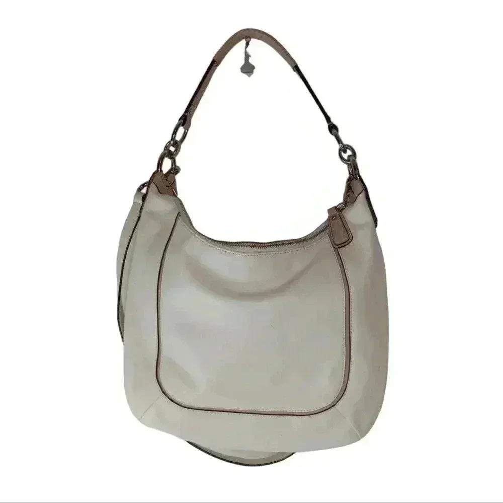 Coach Kristin Leather Light Beige hobo Bag